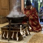 南信州阿南町新野の霜月祭り（湯立て神楽）開催される